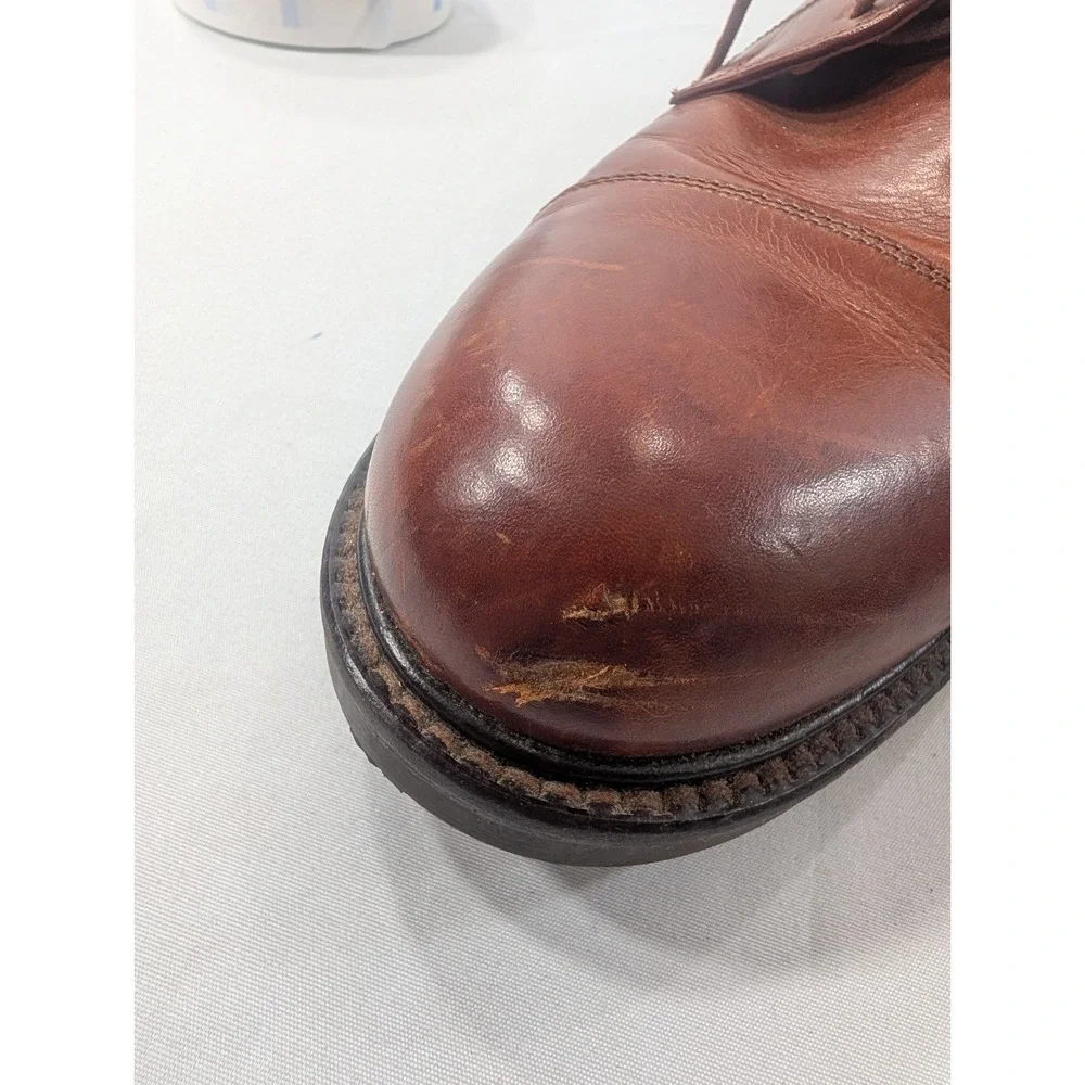 TABOR CAP TOE MEN'S‎ SHOES 10.5 M BROWN LEATHER JOHNSTON MURPHY